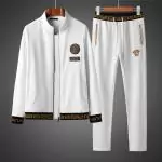 ensemble versace homme survetement jacket tracksuit long sleeved trousers with elastic waist white